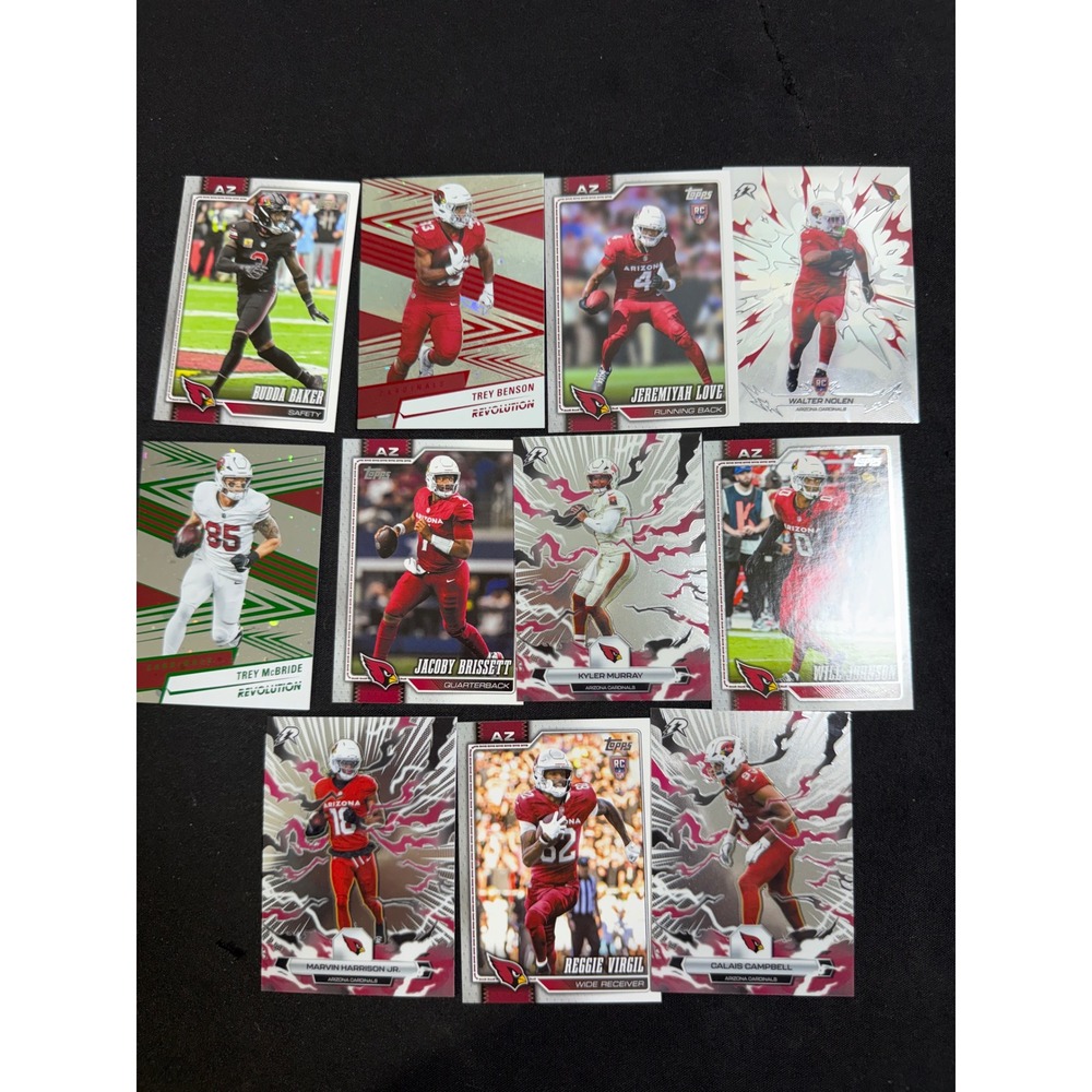 Topps Revolution Arizona Cardinals 10 Card Lot Marvin Harrison Jr Kyler Murray